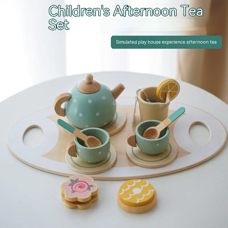 Wooden Tea Set for Kids – Educational Pretend Play Toy