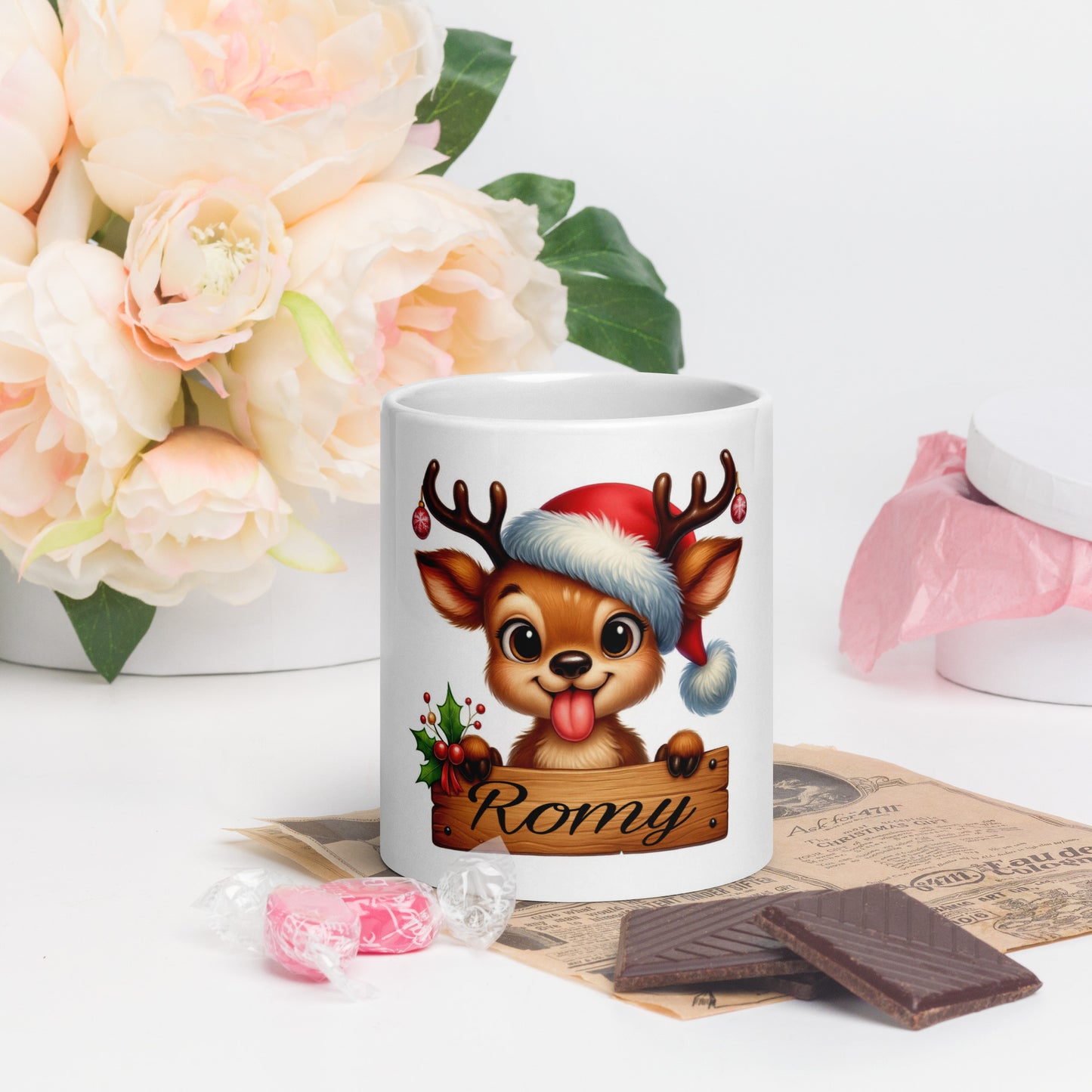 alt="Mug blanc brillant en céramique 445 ml"