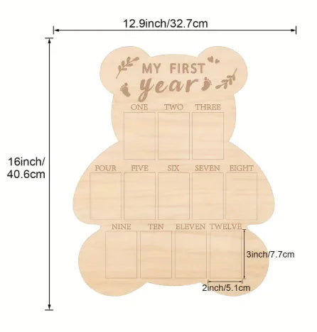 Cadre photo souvenir de nouveau-né en bois