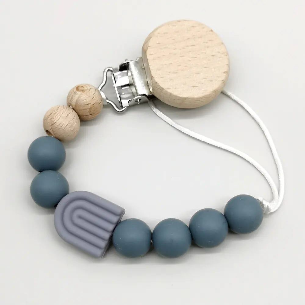 Attache-tétine Rainbow Baby avec Perles de Hêtre et Silicone